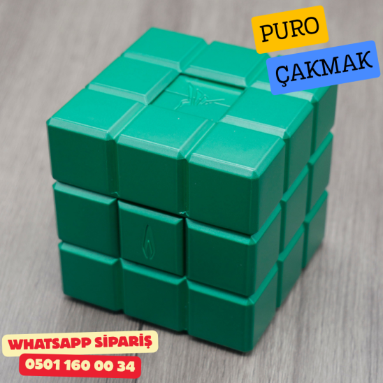 Colibri Heritage Cube Yeşil Çift Alevli Masa Üstü Puro Çakmağı