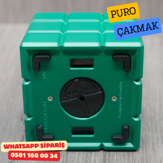 Colibri Heritage Cube Yeşil Çift Alevli Masa Üstü Puro Çakmağı