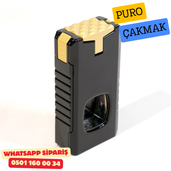 Cohiba Siyah-Gold Çift Torch Full Fonksiyonlu Puro Çakmak