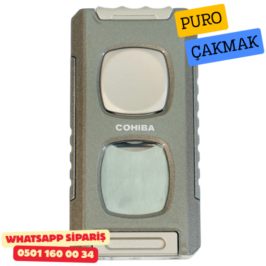 Cohiba Gunmetal Çift Torch Full Fonksiyonlu Puro Çakmak Cohiba Gunmetal Çift Torch Full Fonksiyonlu Puro Çakmak