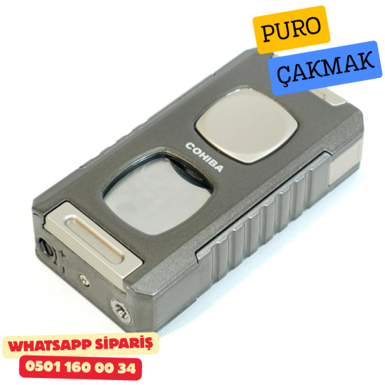 Cohiba Gunmetal Çift Torch Full Fonksiyonlu Puro Çakmak Cohiba Gunmetal Çift Torch Full Fonksiyonlu Puro Çakmak