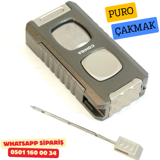 Cohiba Gunmetal Çift Torch Full Fonksiyonlu Puro Çakmak Cohiba Gunmetal Çift Torch Full Fonksiyonlu Puro Çakmak