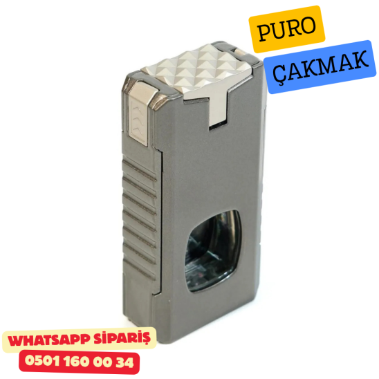 Cohiba Gunmetal Çift Torch Full Fonksiyonlu Puro Çakmak Cohiba Gunmetal Çift Torch Full Fonksiyonlu Puro Çakmak