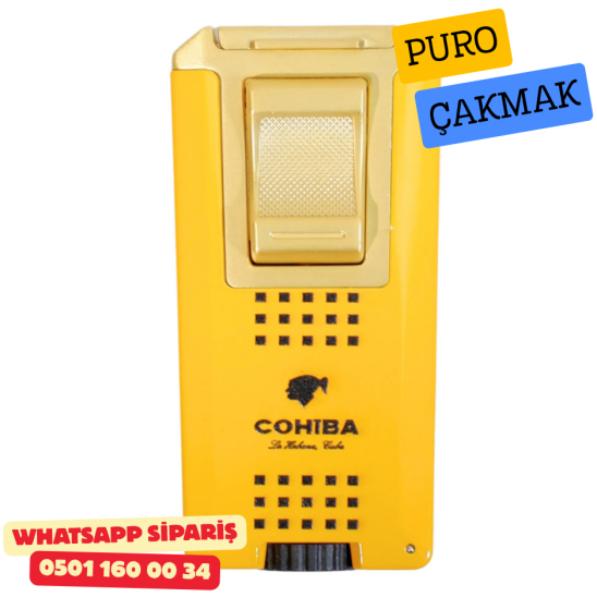 Cohiba Sarı Çift Torch Puro Çakmak