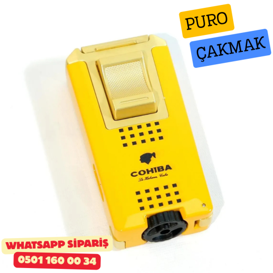 Cohiba Sarı Çift Torch Puro Çakmak
