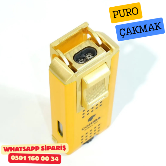 Cohiba Sarı Çift Torch Puro Çakmak