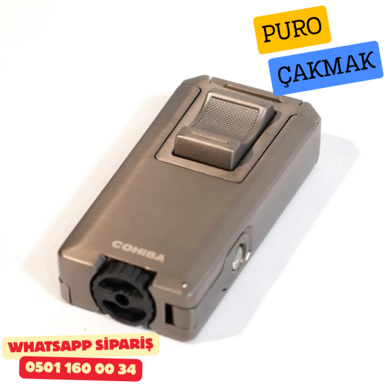 Cohiba Gunmetal Çift Torch Puro Çakmak Cohiba Gunmetal Çift Torch Puro Çakmak