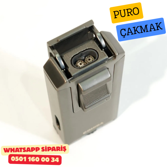 Cohiba Gunmetal Çift Torch Puro Çakmak Cohiba Gunmetal Çift Torch Puro Çakmak