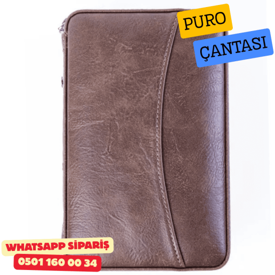 Deri Puro Taşıma Çantası – Kahverengi Seyahat Humidor