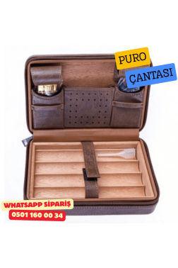 Deri Puro Taşıma Çantası – Kahverengi Seyahat Humidor