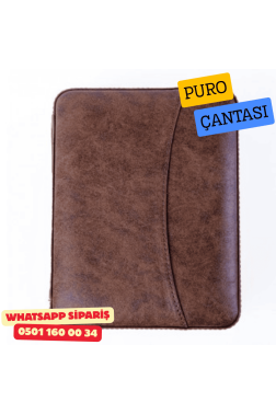 Kahverengi Dahili Çakmak Deri Puro Taşıma Çantası & Seyahat Humidoru