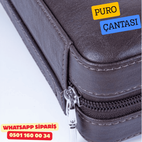 Siyah Dahili Çakmak Deri Puro Taşıma Çantası & Seyahat Humidoru