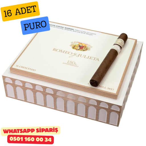 Romeo y Julieta 150th Anniversary Crescendo Churchill 16lı Puro Kutu