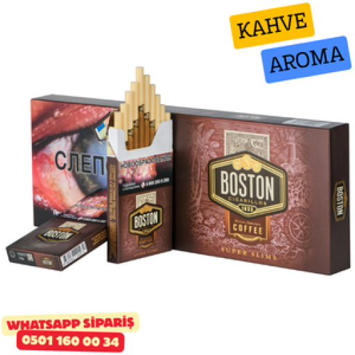 Boston 1630 Black Rich Aroma Coffee - Kısa Slim Sigara x10 Paket
