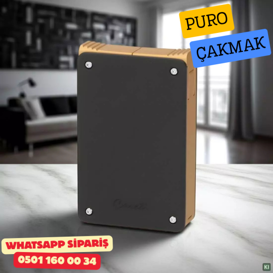 Caseti Duo Siyah / Altın Çift Jet + Soft Alevli Puro Çakmak Caseti Duo Siyah / Altın Çift Jet + Soft Alevli Puro Çakmak