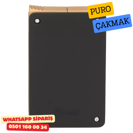 Caseti Duo Siyah / Altın Çift Jet + Soft Alevli Puro Çakmak Caseti Duo Siyah / Altın Çift Jet + Soft Alevli Puro Çakmak