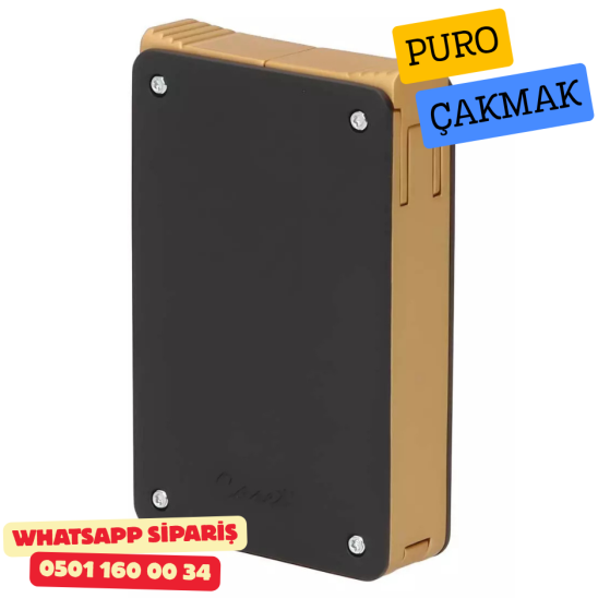 Caseti Duo Siyah / Altın Çift Jet + Soft Alevli Puro Çakmak Caseti Duo Siyah / Altın Çift Jet + Soft Alevli Puro Çakmak