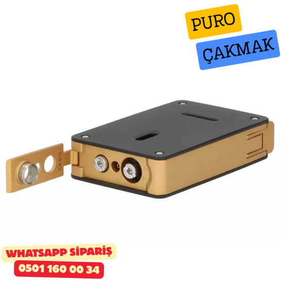 Caseti Duo Siyah / Altın Çift Jet + Soft Alevli Puro Çakmak Caseti Duo Siyah / Altın Çift Jet + Soft Alevli Puro Çakmak