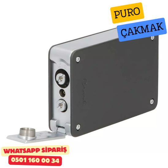 Caseti Duo Koyu Gri Mat / Krom Çift Jet + Soft Alevli Puro Çakmak