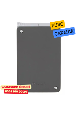 Caseti Duo Koyu Gri Mat / Krom Çift Jet + Soft Alevli Puro Çakmak