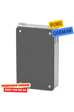 Caseti Duo Koyu Gri Mat / Krom Çift Jet + Soft Alevli Puro Çakmak