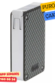 Caseti Duo Karbon Görünümlü / Krom Çift Jet + Soft Alevli Puro Çakmak