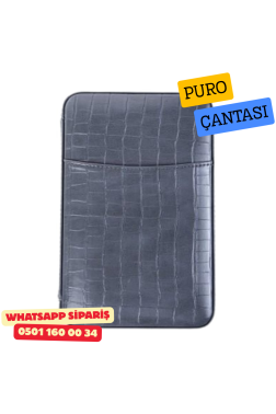 Timsah Derisi Desenli Dahili Çakmak Deri Puro Taşıma Çantası & Seyahat Humidoru