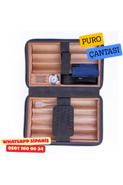 Timsah Derisi Desenli Dahili Çakmak Deri Puro Taşıma Çantası & Seyahat Humidoru