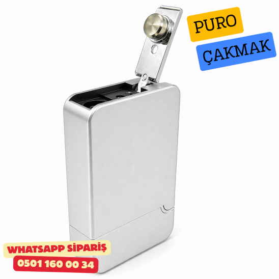 Quantoro Puro Kesici Jet Kapaklı Çakmak – Silver