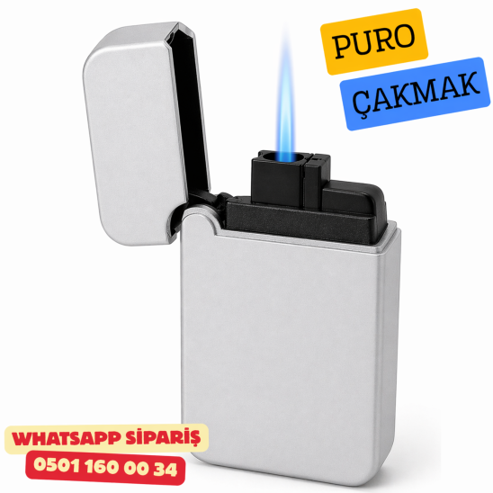 Quantoro Puro Kesici Jet Kapaklı Çakmak – Silver