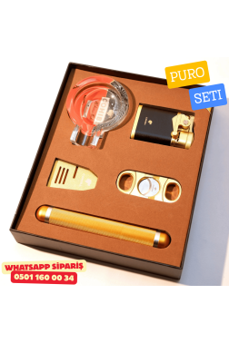 Cohiba Gold Premium Puro Seti – 5 Parça Lüks Aksesuar Kutusu Cohiba Gold Premium Puro Seti – 5 Parça Lüks Aksesuar Kutusu
