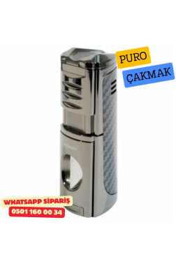 Puro Çakmak – 3 Alevli Jet Torch & Entegre Puro Delici