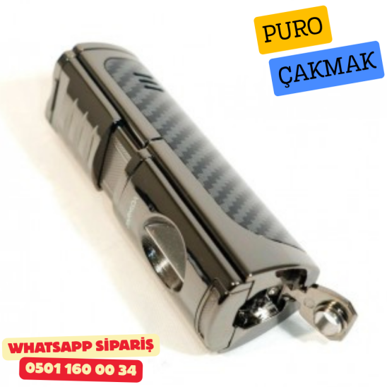 Puro Çakmak – 3 Alevli Jet Torch & Entegre Puro Delici
