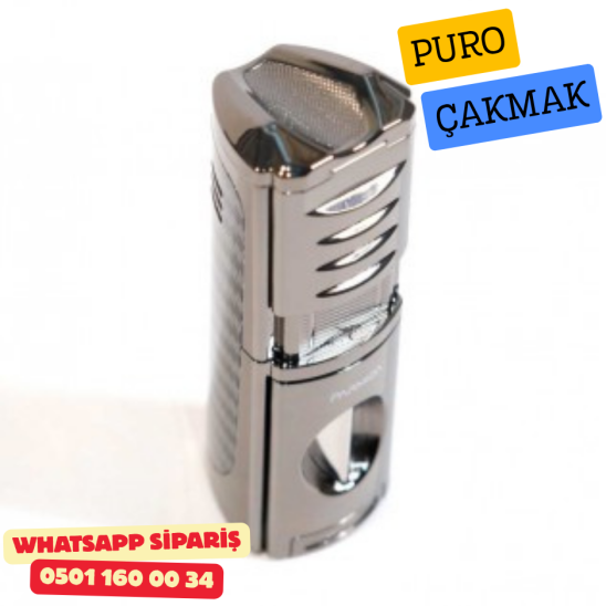 Puro Çakmak – 3 Alevli Jet Torch & Entegre Puro Delici