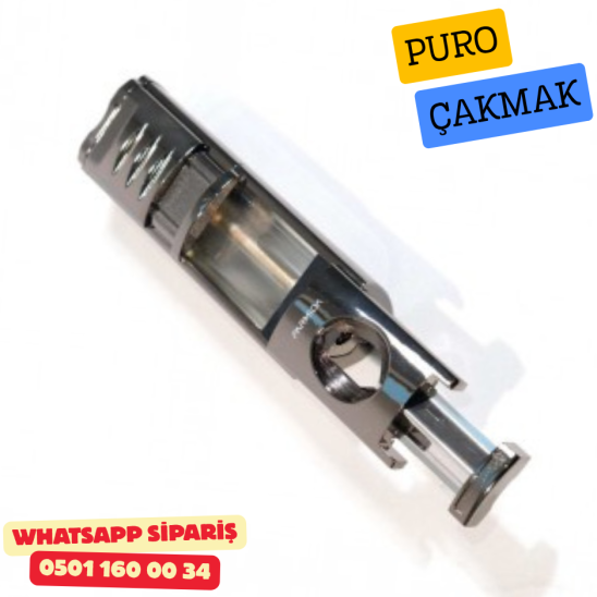 Puro Çakmak – 3 Alevli Jet Torch & Puro Delici (Metal / Silver Model)