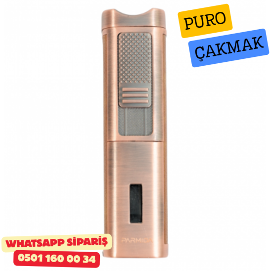 Kahverengi Deri Kaplamalı Üç Torch Puro Çakmak Kahverengi Deri Kaplamalı Üç Torch Puro Çakmak