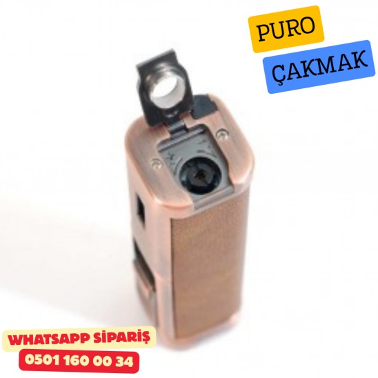 Kahverengi Deri Kaplamalı Üç Torch Puro Çakmak Kahverengi Deri Kaplamalı Üç Torch Puro Çakmak