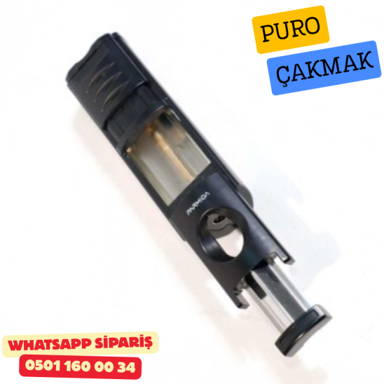Puro Çakmak – 3 Alevli Jet Torch & Puro Delici (Siyah Model)