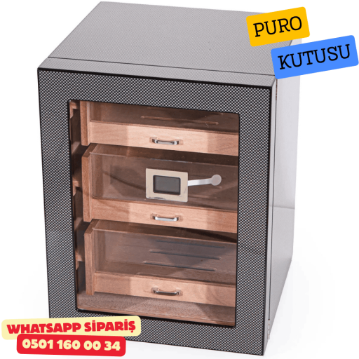 3 Çekmeceli Sedir Humidor Puro Kutusu