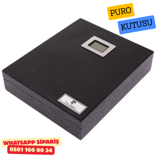 Pierre Cardin Siyah Ahşap Kaplama Humidor