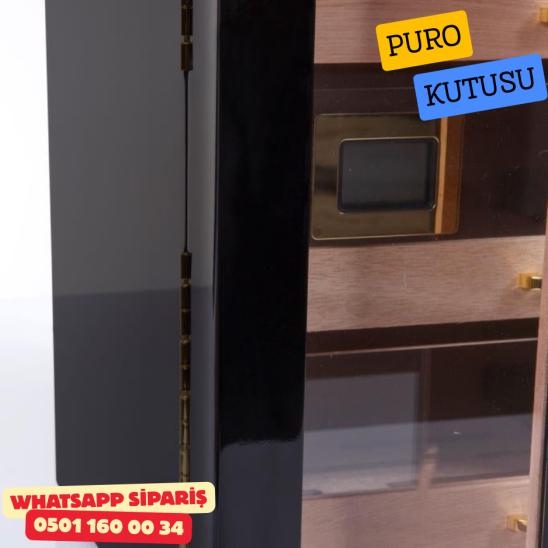 Siyah 4 Çekmeceli Sedir Humidor Puro Kutusu