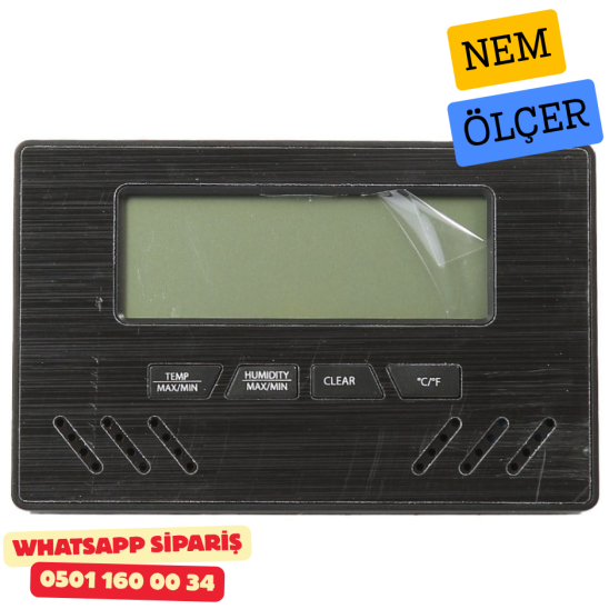 Siyah Dijital Nem Ölçer (Higrometre) – Puro Humidor İçin Siyah Dijital Nem Ölçer (Higrometre) – Puro Humidor İçin