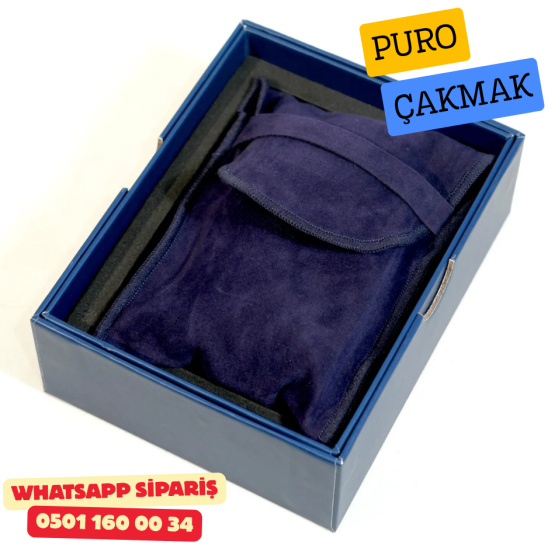 Caseti Siyah / Ahşap Detaylı Jet Flame Puro Çakmak