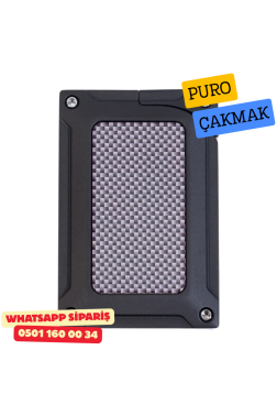 Caseti Karbon Desenli Siyah Jet Flame Puro Çakmak