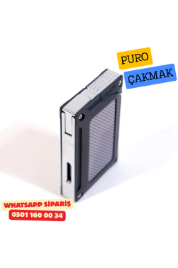 Caseti Karbon Desenli Siyah Jet Flame Puro Çakmak