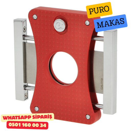 Caseti Çift Taraflı Kesim Puro Kesici (Kırmızı)
