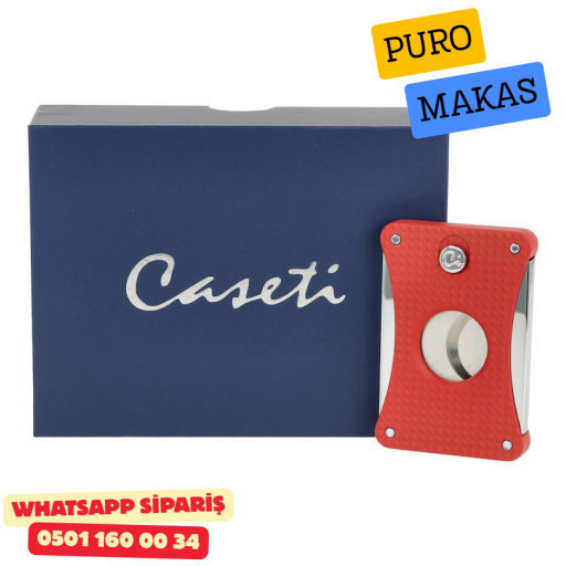 Caseti Çift Taraflı Kesim Puro Kesici (Kırmızı)