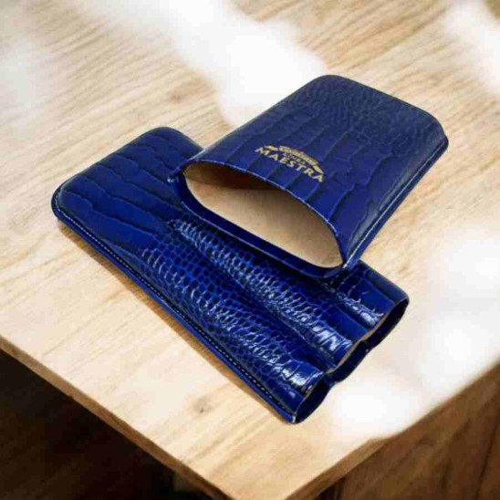 MonteCristo Linea Maestro Deri Puro Kılıfı 3lü Mavi (64Ring)