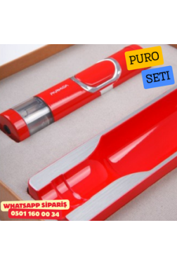Parmida Kırmızı Premium Puro Seti – Çakmak & Puro Küllüğü