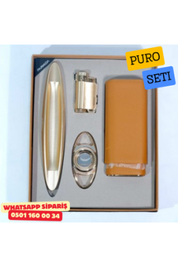 Puro Seti – Taba Deri | Şık & Eksiksiz Puro Aksesuar Seti